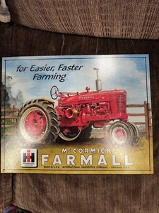 Vintage Farmall International Harvester Tractor Tin Metal Sign McCormick Garage - Picture 1 of 5