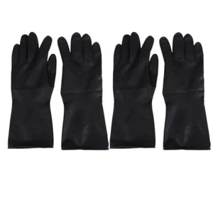 2 Pairs Hand Protectors Black Rubber Gloves Black Dishwashing Gloves - Picture 1 of 11