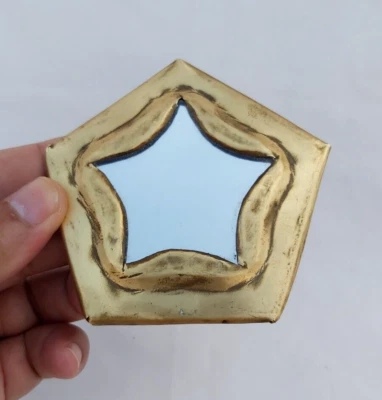 Espejo de pared de latón marroquí arte artesanal vintage decoración forma de estrella Foto 1 de 4