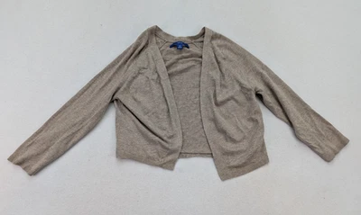 Apt 9 女式毛衣 XS 码棕色短耸肩开衫 Bolero — 第 1/4 张图片