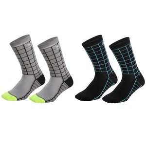 2Pairs Cycling Socks Riding Bicycle Bike Sports Ankle Socks XC MTB Black Grey - Picture 1 of 8