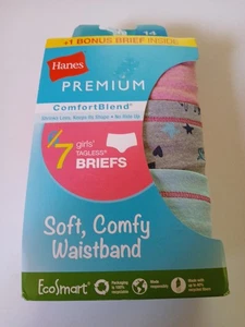 Hanes Premium Girls 7 Pack Briefs Tagless Comfort Blend Assorted Colors Size 14 - Picture 1 of 5