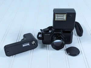 Pentax Auto 110 Super SLR Camera w/ 50mm Lens + Winder + Flash Tested Free Ship - Picture 1 of 9