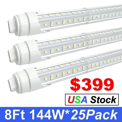 25Pack 144W R17D HO 8Ft Led Tube Light to Replace Traditional Fluorescent Bulbs - Image 1 of 4