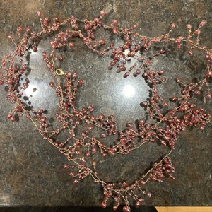 Smith and Hawken purpurrote Perlen Baumgirlande 6' rot burgund Weihnachten selten unbenutzt - Bild 1 von 8