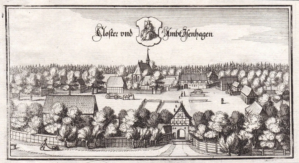 Kloster Isenhagen Hankensbüttel LK Gifhorn Niedersachsen Kupferstich Merian - Bild 1 von 1