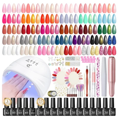 Gel Nagelset 65 Stück mit Lampe 35 Farben UV Nagellack Starterset Base Top Coat  - Bild 1 von 4