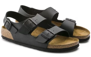 BIRKENSTOCK 0034793 MILANO BS SANDALI SCARPE UOMO TRIPLA FIBBIA REGOLABILE BLACK - Imagen 1 de 5