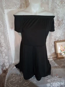 Women's Black Polyester Off Shoulder Tunic Top, New In Package - Picture 1 of 10