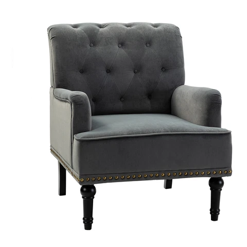 Karat Home Bonifacio Accent Chair - Gray  MSRP $599.00 Cover