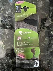 NWT Lorpen Light Hiker Woman's Socks size Small Black/Gray - Picture 1 of 3