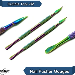 Nail Pusher & Nail Cuticle Trimmer Pusher Remover Portable Nail Tools - Picture 1 of 5