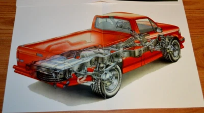 1993 Ford F150 Svt Lightning Original Brochure Foldout Poster Inner View 93 - Image 1 of 3