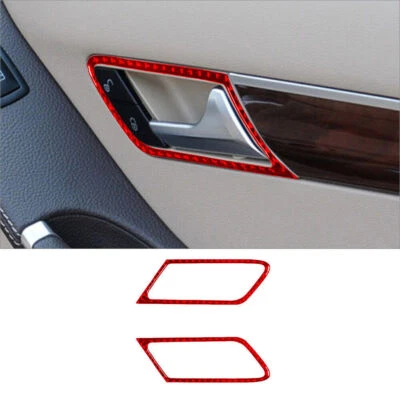 Cubierta de manija de puerta delantera de fibra de carbono roja para Mercedes-Benz R320/350 Foto 1 de 4