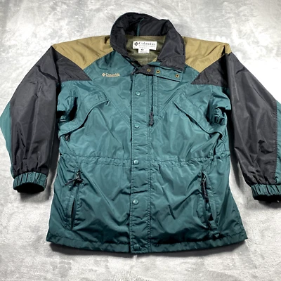 Columbia Williwaw Mens M Jacket Green Black Gold Windbreaker Zip Outdoors Coat - Image 1 of 4