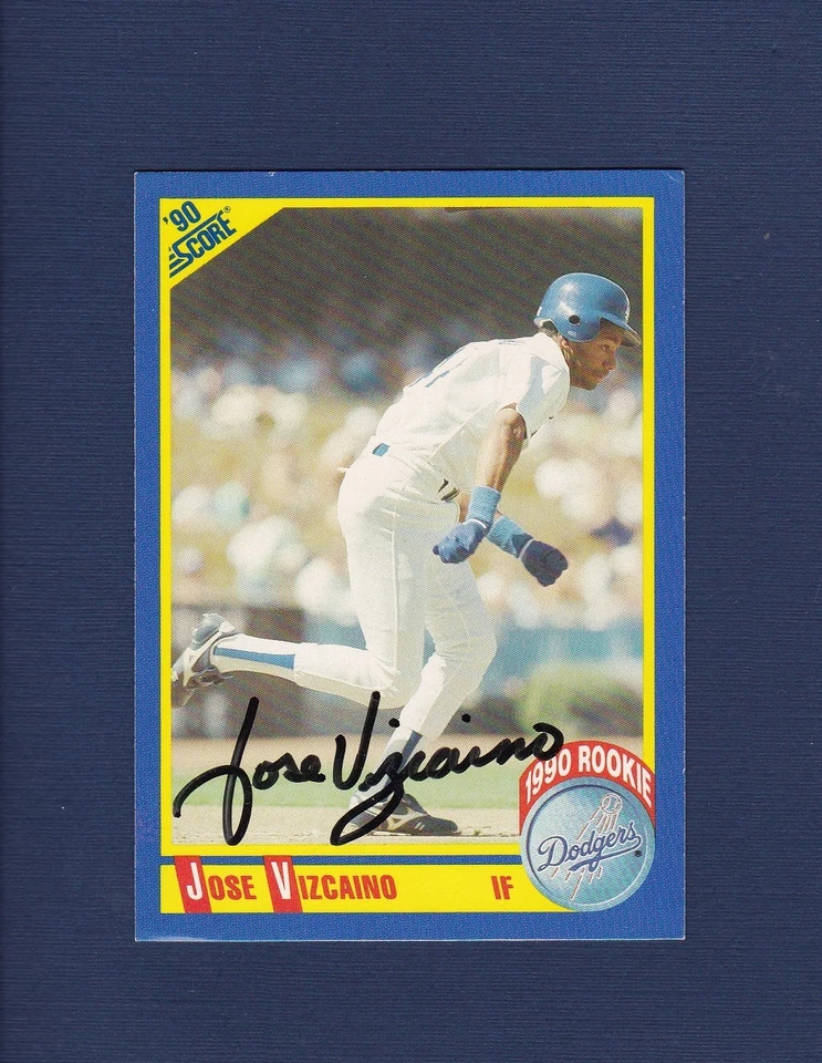 Tarjeta de novato firmada por José Vizcaíno de los Dodgers de Los Ángeles 1990 Score Foto 1 de 1