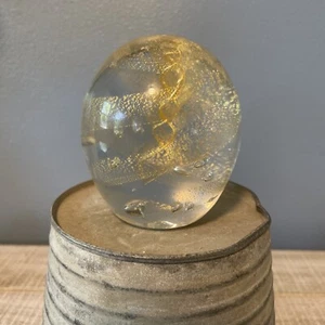 SIGNIERT John DesMueles USA KUNST GLASKUGEL BRIEFBESCHWERER WIRBEL Vintage - Bild 1 von 5