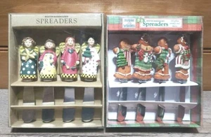 Boston Warehouse Angels/Gingerbread Vegetable Cheese Spreader Two Sets of 4 VG - Picture 1 of 9