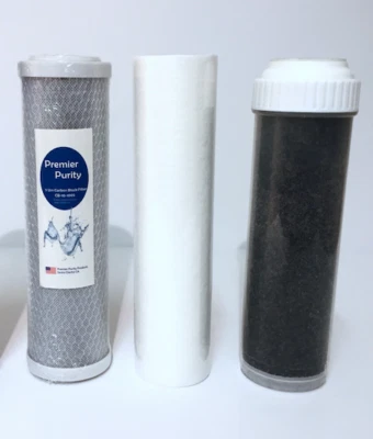 3 AQUARIUM REVERSE OSMOSIS Water Cartridge Filters DI/ Carbon Block/Sediment MBD - Image 1 of 2