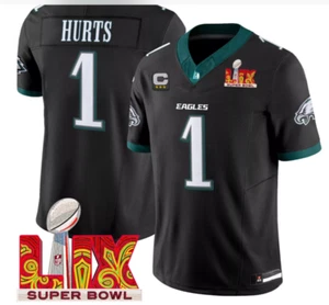 Hurts 1 NWT Eagles Jersey Mns S-3x All Patchs No Printing Ships Next Day - Picture 1 of 6