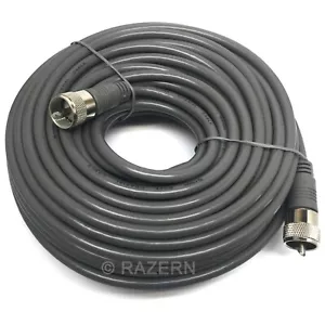 Cable antena de radio CB Steren 75 ft gris RG8X mini-8 coaxial PL259 UHF Ham - Imagen 1 de 4
