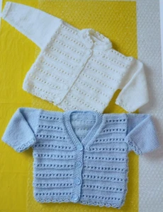 (100)Knitting Pattern To Make- Baby DK Round / V-neck Cardigans 16-26" 0-6 Years - Picture 1 of 4