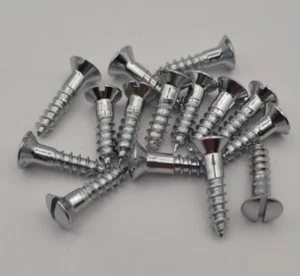 #4 x 1/2" Chrome Brass Oval Head Slotted Marine Wood Screws (15) pack CBWS03 - Picture 1 of 2