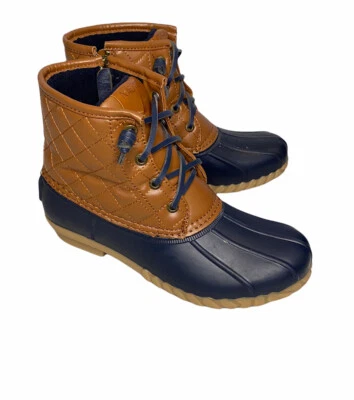 Nautica Dorsay Navy Toe and Brown Leather Duck Boots Womens Sz 6  - Изображение 1 из 4