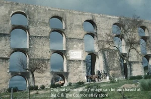 1958 SPAIN "Roman Aqueduct" FULL COLOR KODACHROME Photo Slide - GD - Picture 1 of 4