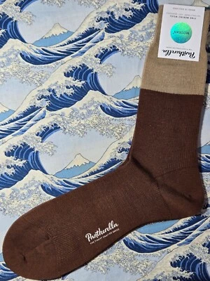Pantherella Men's Merino Wool English Socks Colour Block Brown UK10-12 45-47 £19 - Image 1 of 4