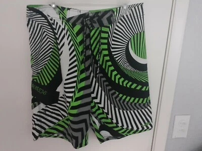 Pantalones cortos de natación Maui and Sons para hombre 30 verde neón negro usados  Foto 1 de 4