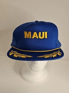 Vintage Maui Trucker Golfer Snapback Hat Cap Made In Hawaii Gold Rope Wings NWT - Picture 1 of 8