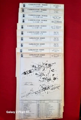59 FOGLI SPACCATO CARBURATORI WEBER - - Immagine 1 di 4