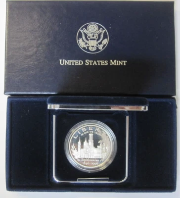 1996 Smithsonian Institution 150th Anniversary Proof Commemorative Silver Dollar - Image 1 of 4