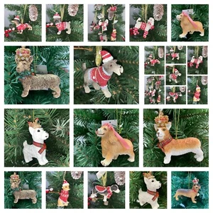 CHRISTMAS DOG DECORATIONS COLLIE, POODLE, LABRADOR, SHIH TZU, SCHNAUZER CORGI  - Picture 1 of 17