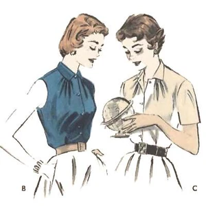 1950s Pattern, Quick & Easy Button Front Blouse - Bust=36” (91cm) - Picture 1 of 3