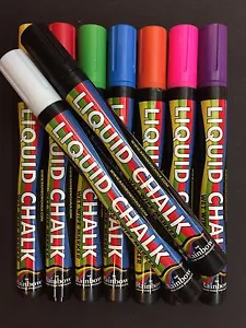 Pluma de tiza líquida de 5 mm | marcadores arco iris marca pizarras, vidrio, ventanas | 1 bolígrafo - Imagen 1 de 3