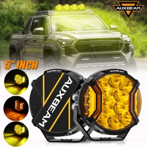 AUXBEAM 5" PULGADAS LED Luz de Trabajo Ámbar Tirador Lateral Spot Pods Ámbar DRL para Chevy - Imagen 1 de 12