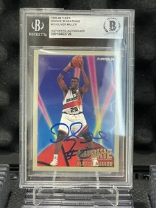 Oliver Miller Big O firmato 1993-94 Fleer Rookie Sensations Phoenix Suns RC (BAS) - Foto 1 di 2
