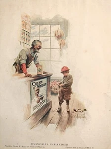Cream Of Wheat Vintage Full Page Magazine AD 1917 Financially Embarrassed - Picture 1 of 6