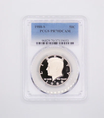 1988-S Kennedy Half Dollar PCGS PR70DCAM  Proof 70 FREE SHIPPING Cover