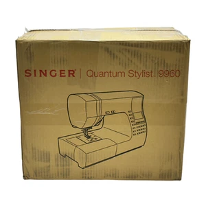 Singer Quantum Stylist 9960 Sewing Machine Computerized and Quilting White Open - Picture 1 of 5