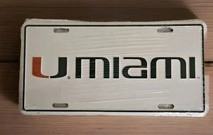 Miami Hurricanes Vanity License Plate Man Cave Wall Hanging The U - Picture 1 of 1