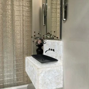 Crystal Quartz Vanity Top – Bathroom Stone Slab for Luxury Decor & Interior - Picture 1 of 9