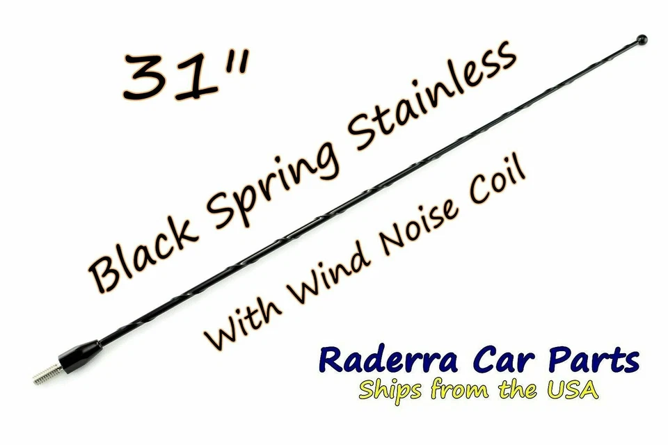 Mástil de antena AM FM de acero inoxidable negro de 31" compatible con: Ford F-150 Raptor 2010-2025 Foto 1 de 1