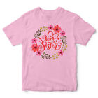 Big Sister Flower Circle T Shirt Baby Announcement Birthday Cute Kids Gift Id...