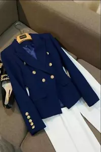 Women's Designer Fitted Blazer navy blue 2023 - Picture 1 of 5