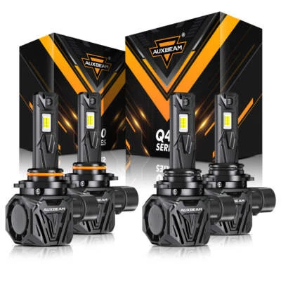 AUXBEAM Canbus Q40 120W 9005 9006 LED Headlight Bulbs Combo High Low Beam 6500K - Image 1 of 4