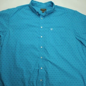 Ariat Men's 3XL Blue Aztec Geometric Print Short Sleeve Button Down Shirt - Picture 1 of 6
