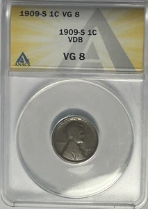 1909 S VDB LINCOLN CENT ANACS VG 08 - Picture 1 of 5
